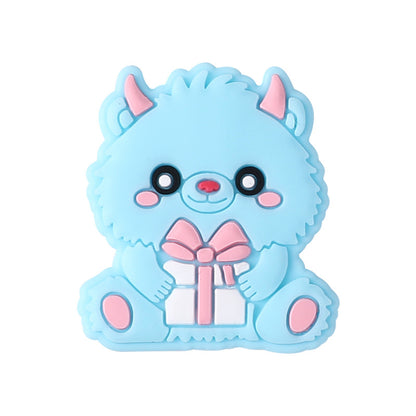 Silicone Focal Beads Valentine'S Day Cute Monster Collection with Heart Detail 5