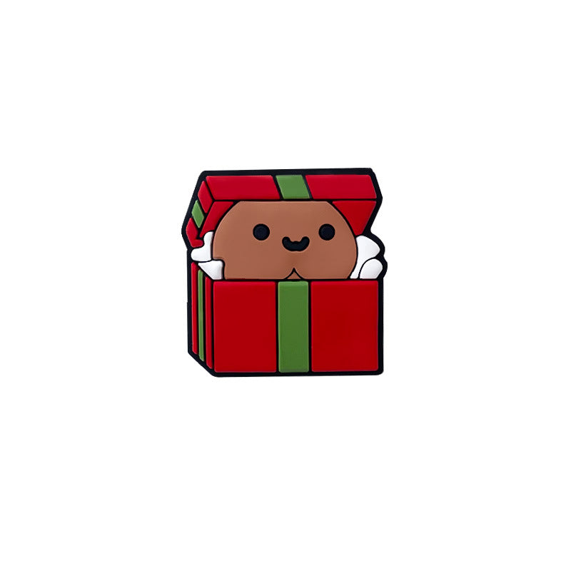 20pcs Silicone Focal Beads Christmas Gift Box Cartoon Design 8