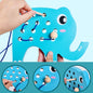 Wooden Elephant Threading Montessori Toys for Toddlers 2