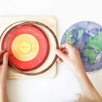 Wooden Earth Layer Puzzle Educational Toy for Kids 3