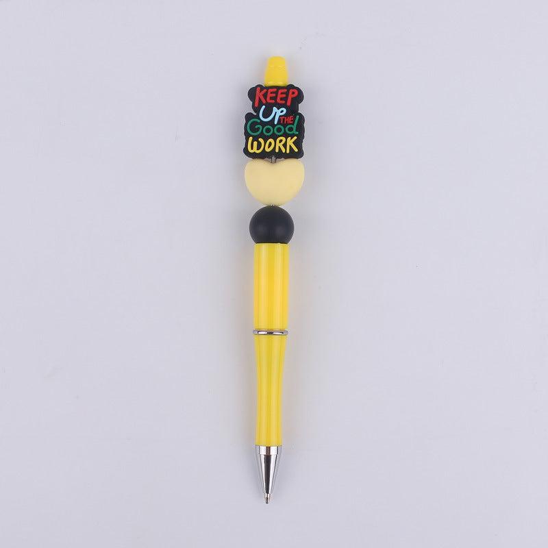 Mom Series Pattern Silicone Beaded Pens Handmade Office School Supplies 14