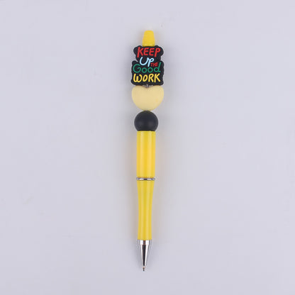 Mom Series Pattern Silicone Beaded Pens Handmade Office School Supplies 14