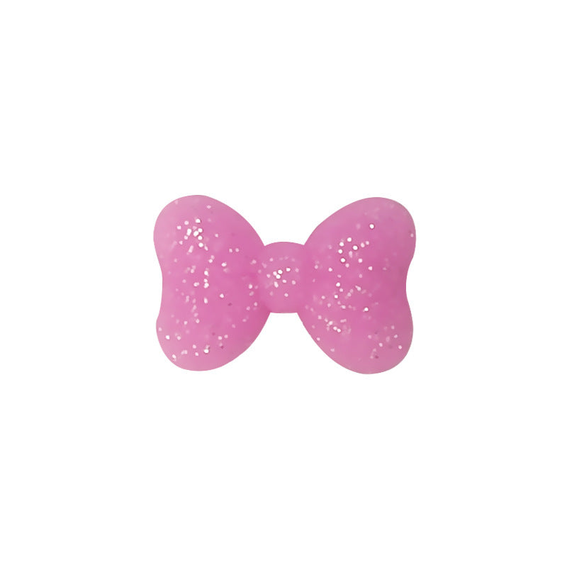 20Pcs Silicone Focal Beads Bow Cross Solid Luminous Design 7