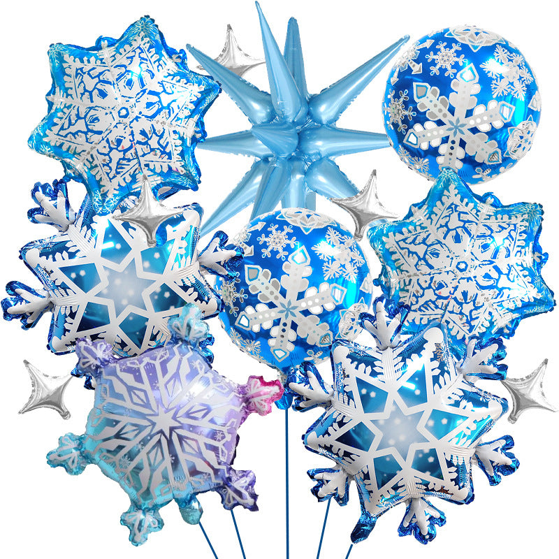 Snowflake Foil Balloon Set Frozen Festival Party Decoration