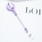 Retractable Beaded ID Keychain Plastic Retractable Badge Holder 24