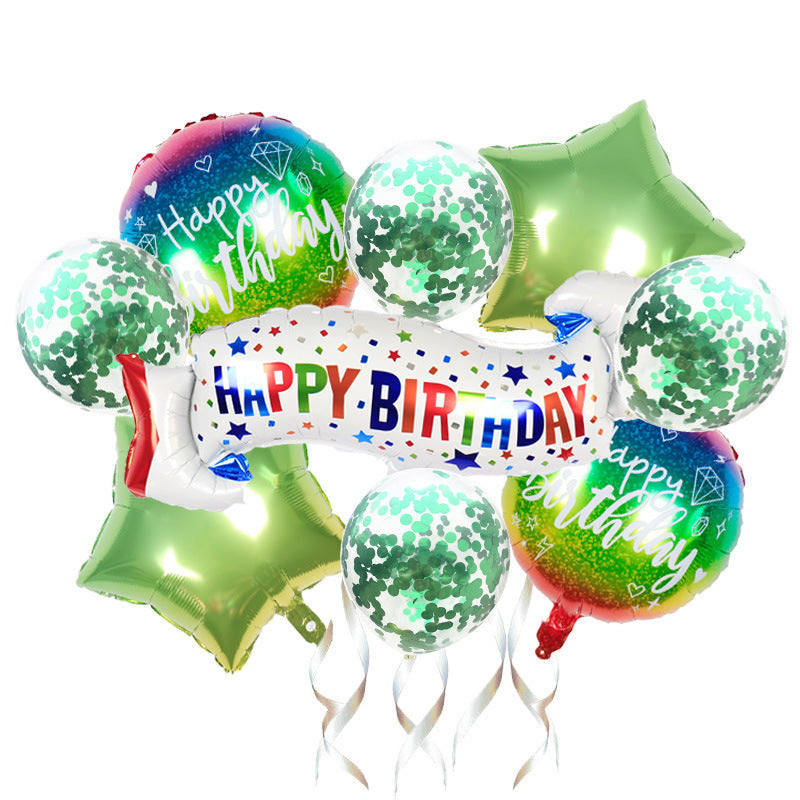 Birthday Crown Foil Balloon Set Party Decoration 9pcs 3