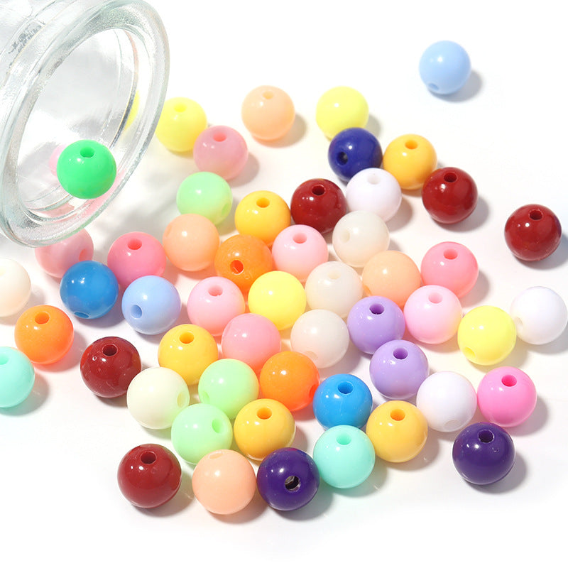 100pcs 6mm Macarons Round Acrylic Beads Christmas Solid Color Bracelet Accessories 2