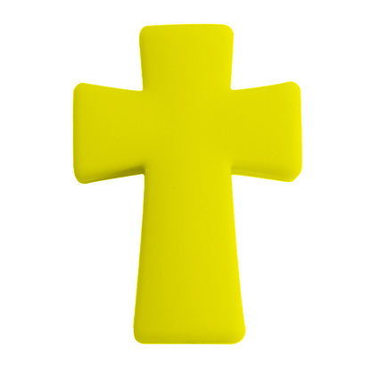 20pcs Silicone Focal Beads Printed Cross With Varied Color Patterns 18