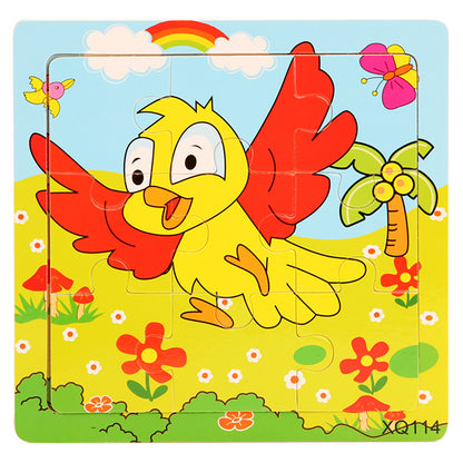 Wooden Puzzle Educational Toy 9 Pieces for Kids Early Development 53