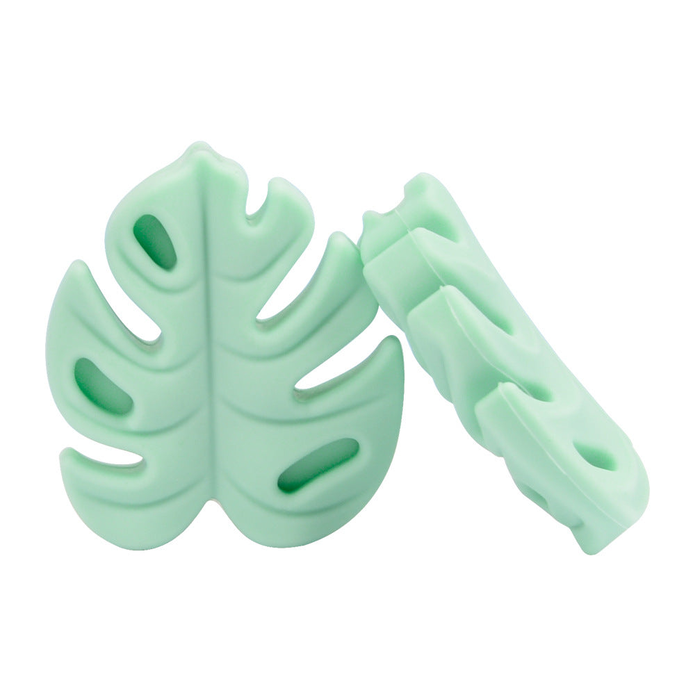 20pcs Silicone Focal Beads Leaf Shape Cutout Design 10