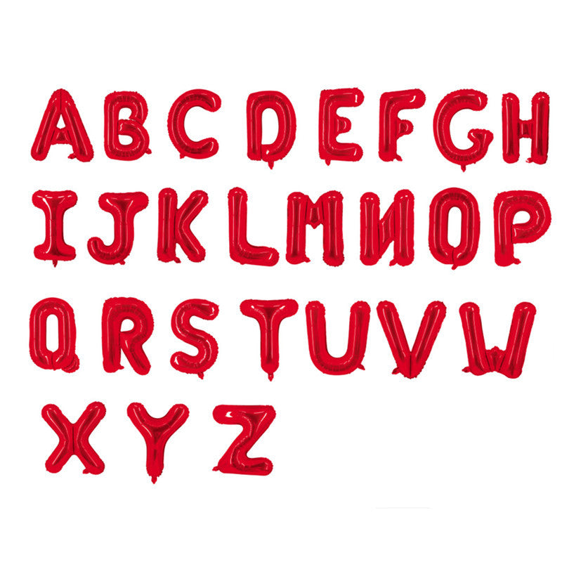 Red Letter Foil Balloons 16 Inch Aluminum Decoration 50pcs