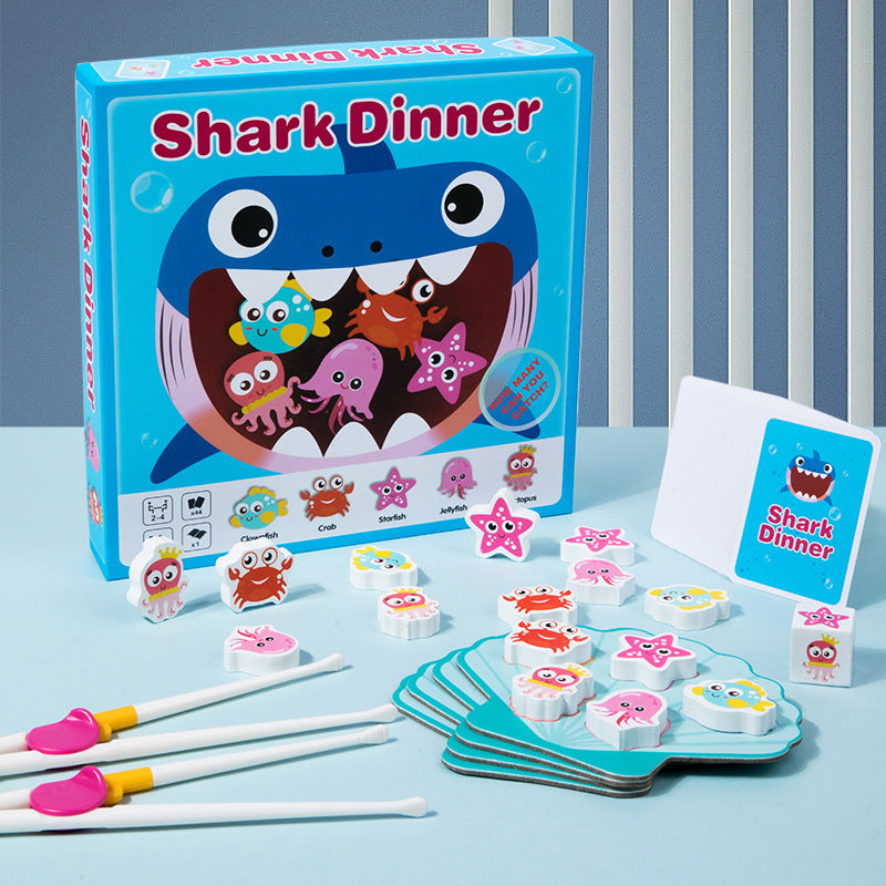Wooden Shark Chopsticks Puzzle Montessori Toys for Kids 5