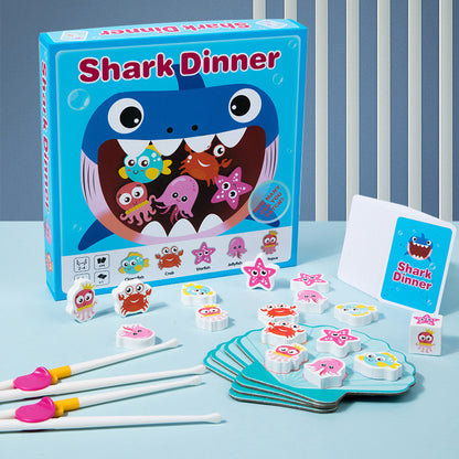 Wooden Shark Chopsticks Puzzle Montessori Toys for Kids 5