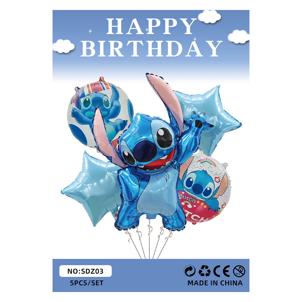 Lilo Stitch Foil Balloon Set Children's Birthday Party Decoration 5pcs 8pcs 7