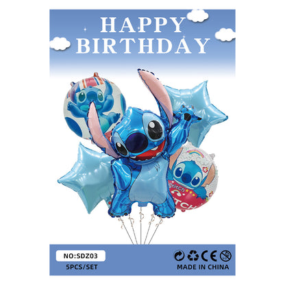 Lilo Stitch Foil Balloon Set Children's Birthday Party Decoration 5pcs 8pcs 7