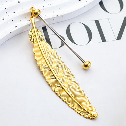 Beadable Feather Bookmarks Metal DIY Craft Supplies 19.6x2.4cm 7