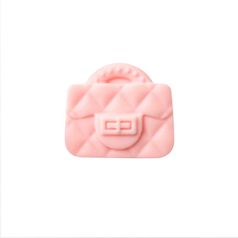 10pcs Silicone Focal Beads Bag Design Quilted Texture 14