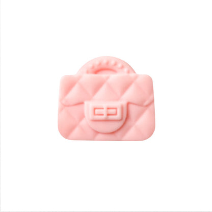10pcs Silicone Focal Beads Bag Design Quilted Texture 20