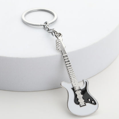 Metal Guitar Keychain Zinc Alloy Music Charm Accessory 2