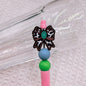 20Pcs Silicone Focal Beads Green Brown Spotted Bow Design 6