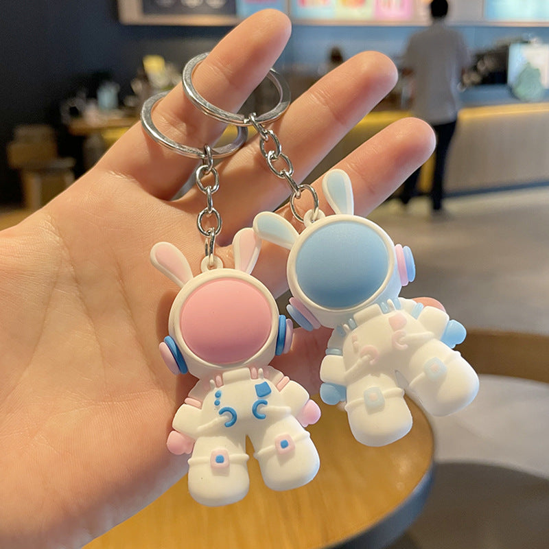 Cartoon Space Rabbit PVC Keychain Zinc Alloy Charm 2