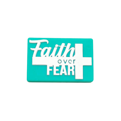 20Pcs Silicone Focal Beads Faith Rectangular Block Shape with Raised Text 6