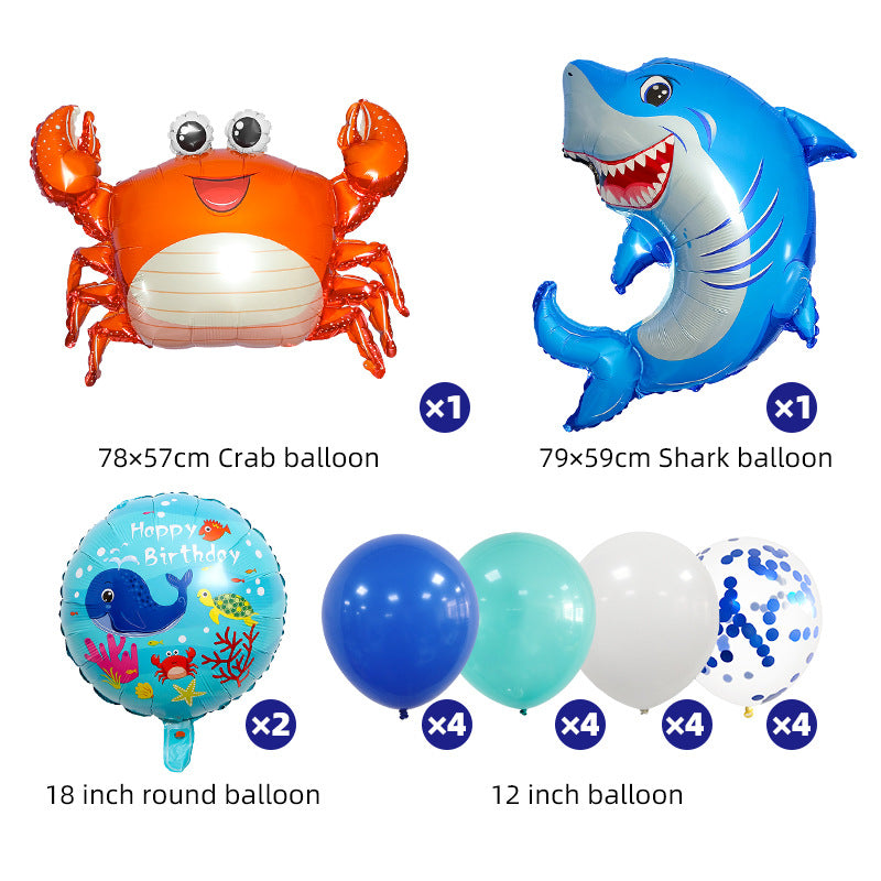 Marine Animal Foil Balloon Set Birthday Party Decoration 20pcs 2