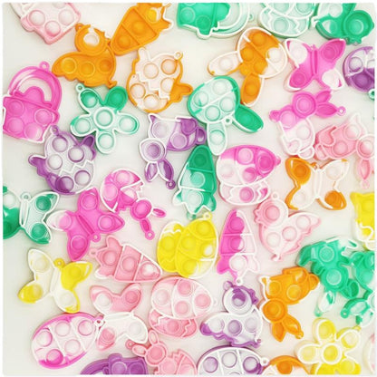 Silicone Pop It Fidget Toy Easter Theme Keychain Sensory Toy 4
