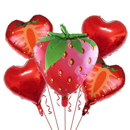 Summer Fruit Foil Balloons Birthday Party Decoration Set 5pcs 12