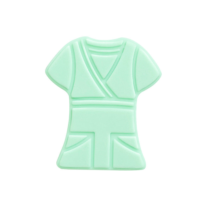 10pcs Silicone Focal Beads Cloth Shirt Shape with Belt Detail 8