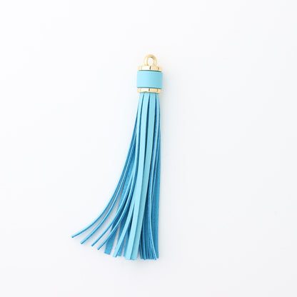 PU Leather Tassel Keychain with Buckle Charm for Women 12