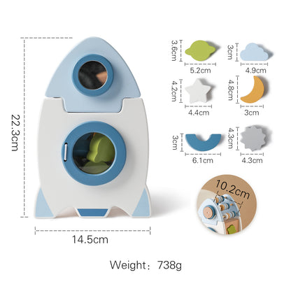 Wooden Rocket Building Blocks Educational Toy 5