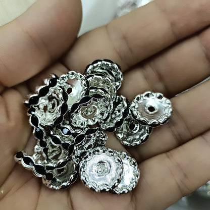 50pcs 12mm Rhinestone Wavy Spacer Beads DIY Jewelry Making 7