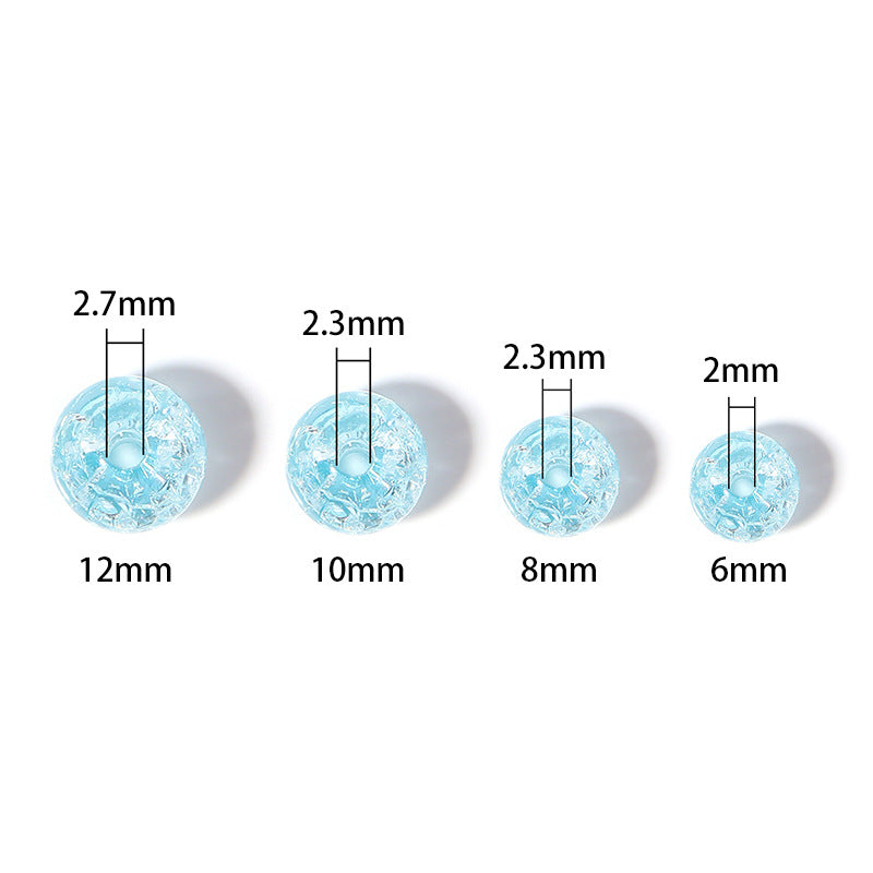 100pcs 6mm Crackle Round Acrylic Beads Color Transparent DIY Bracelet Accessories 2