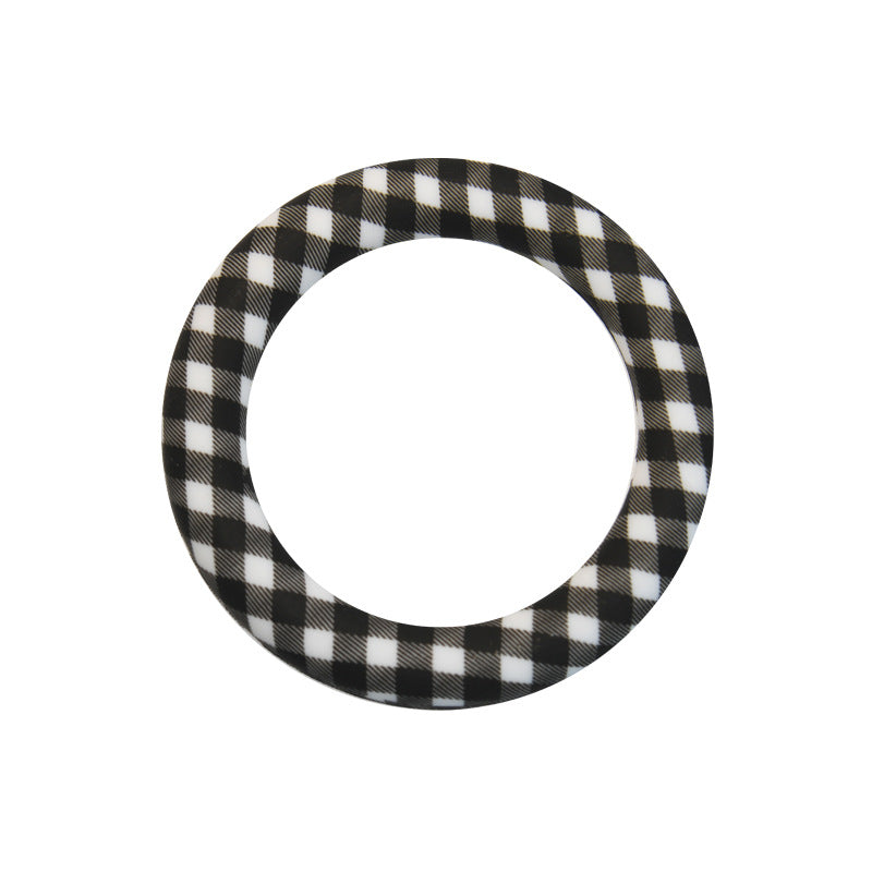65mm Printed Silicone Beads Rings Multi Color Design 38