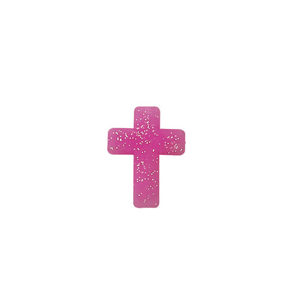 20Pcs Silicone Focal Beads Bow Cross Solid Luminous Design 17