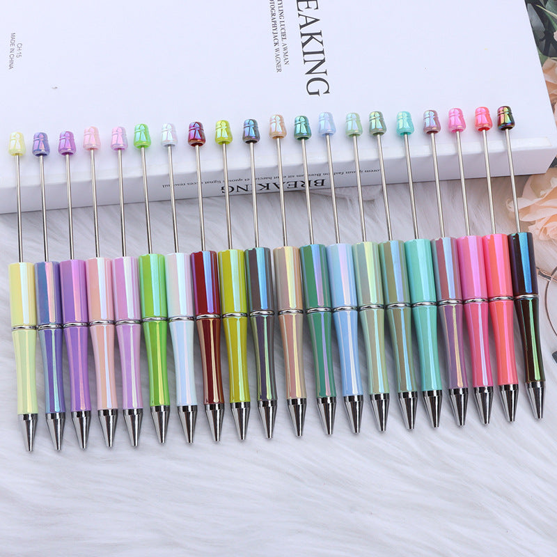 Handle Gradient Color Beadable Ballpoint Pens DIY Rainbow Opal Craft Supplies 2