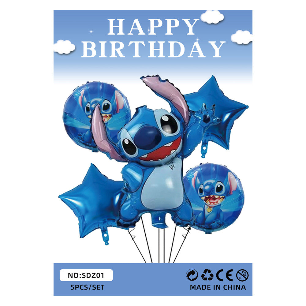 Lilo Stitch Foil Balloon Set Children's Birthday Party Decoration 5pcs 8pcs 6