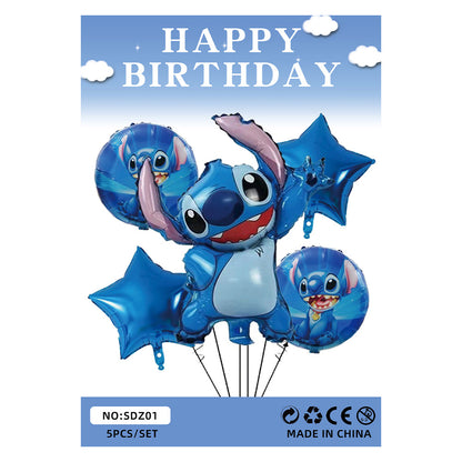 Lilo Stitch Foil Balloon Set Children's Birthday Party Decoration 5pcs 8pcs 6