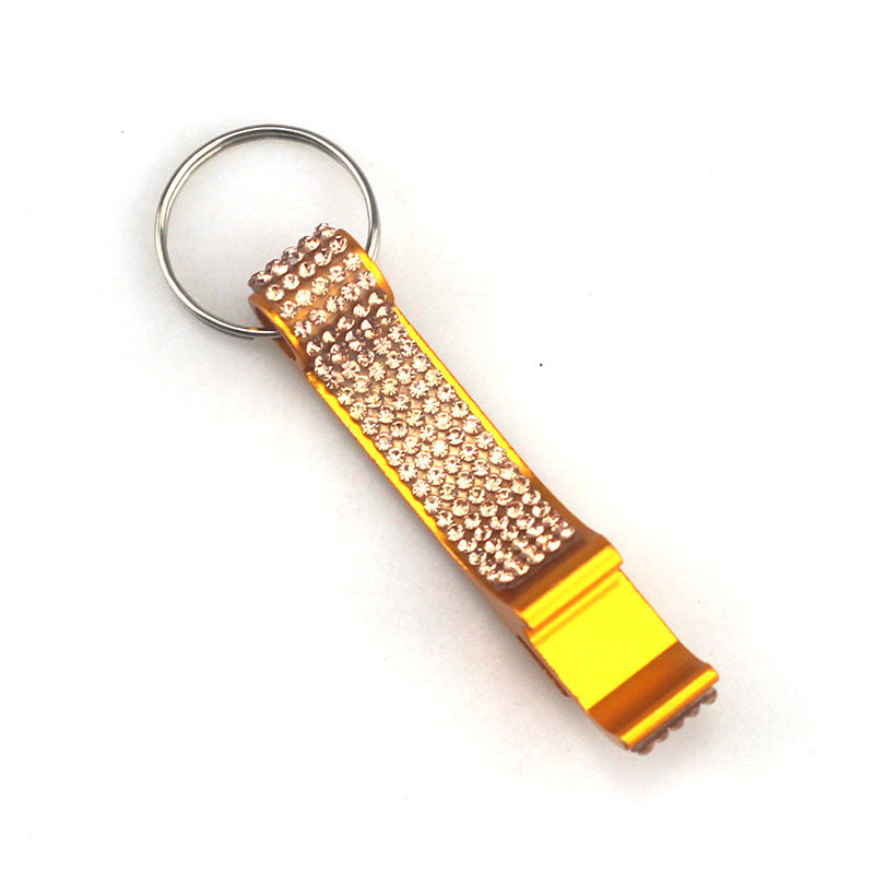 Rhinestone Bottle Opener Functional Aluminum Alloy Keychain 5
