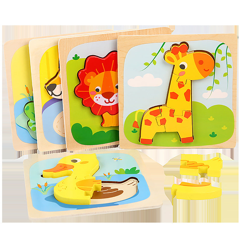 Wooden 3D Animal Puzzle Educational Toy for Kids 15cm 3