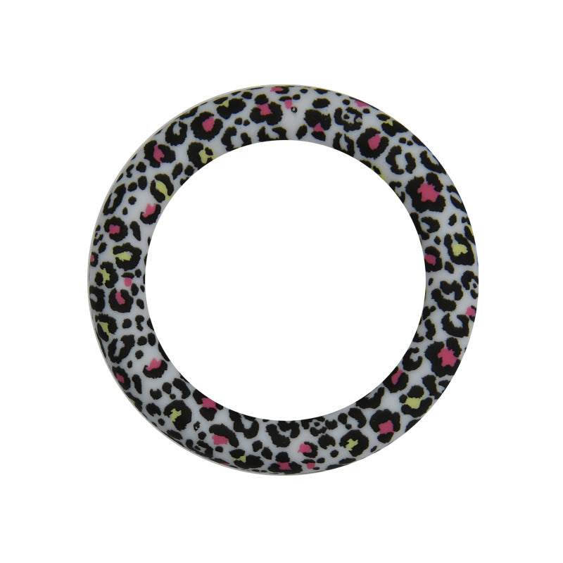 65mm Printed Silicone Beads Rings Multi Color Design 20