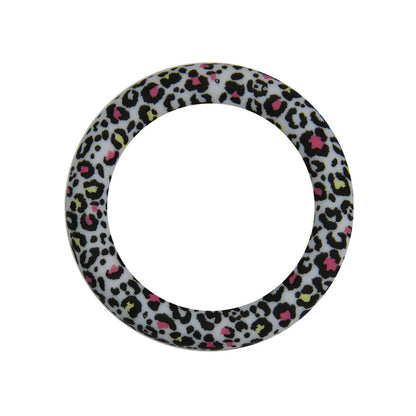 65mm Printed Silicone Beads Rings Multi Color Design 20
