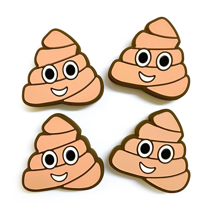 20Pcs Silicone Focal Beads Cartoon Poop Smiling Face 3