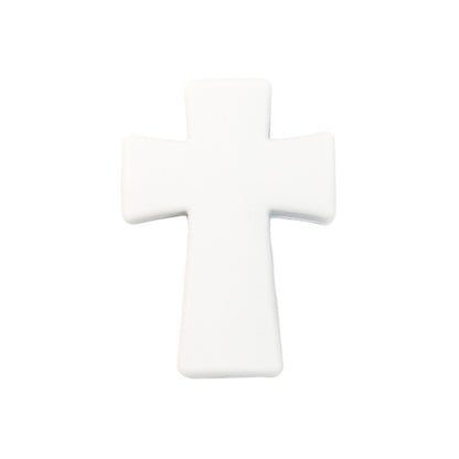 20pcs Silicone Focal Beads Printed Cross With Varied Color Patterns 15