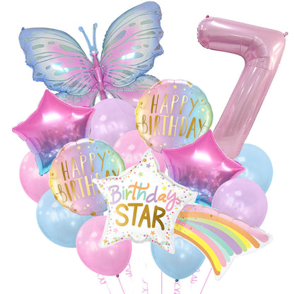 Butterfly Meteor Foil Balloon Set Holiday Party Decoration 11