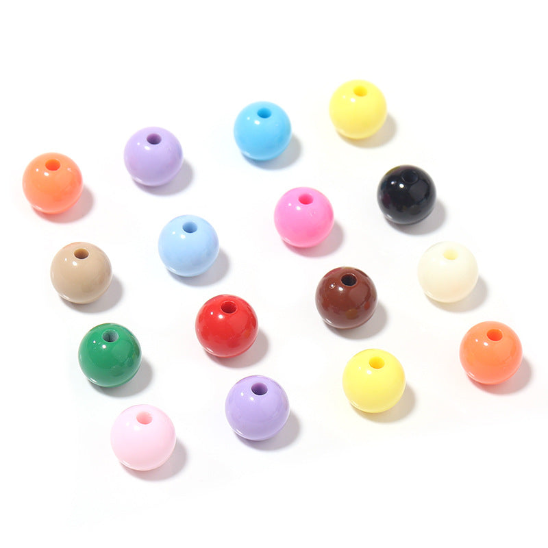 100pcs 6mm Macarons Round Acrylic Beads Christmas Solid Color Bracelet Accessories 5