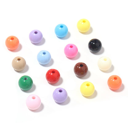 100pcs 6mm Macarons Round Acrylic Beads Christmas Solid Color Bracelet Accessories 5