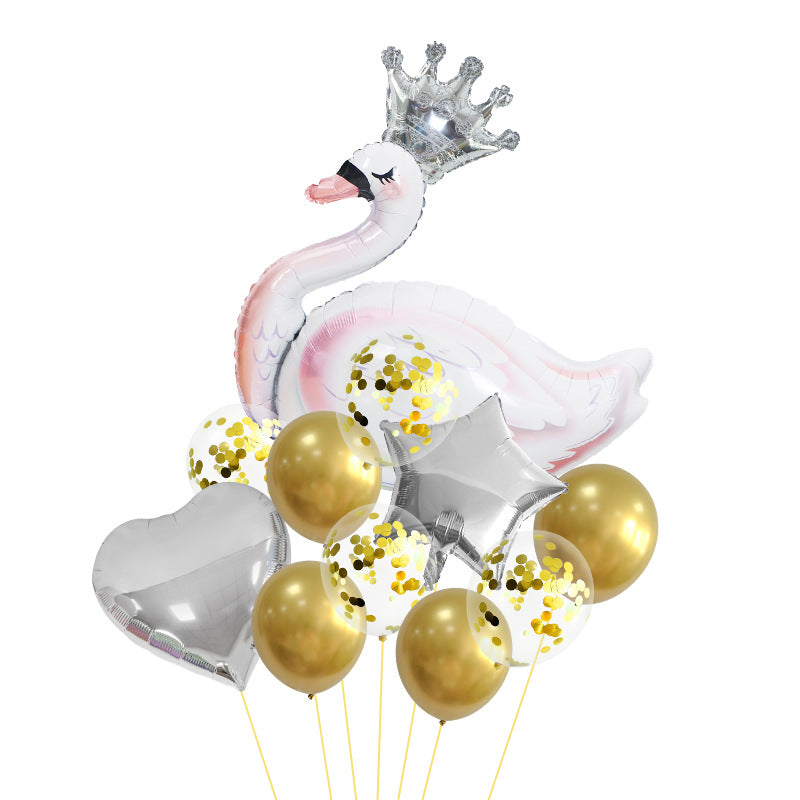 Swan Foil Balloon Set Valentine’s Day Proposal Party Decoration 7