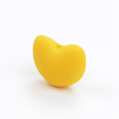 20pcs Silicone Focal Beads Heart Shaped Smooth Surface 6